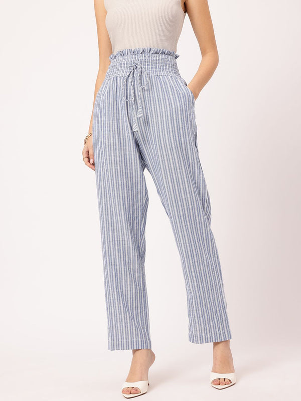 DressBerry Women Laid-Back Luxe Striped Trousers