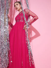 STREET 9 Embellished Net Empire Dress