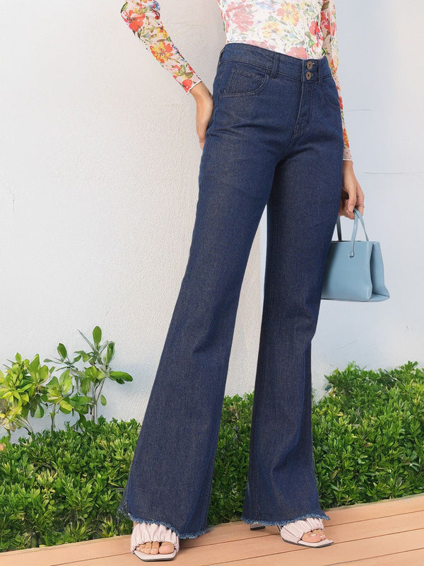 DressBerry Women Stylish Stitches Baggy Jeans