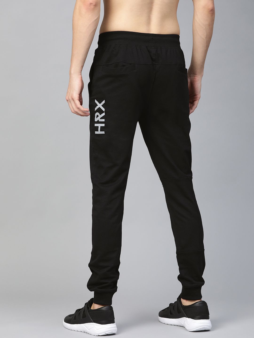 HRX by Hrithik Roshan Men Jet Black Solid Regular Fit Bio-Wash Lifestyle Joggers