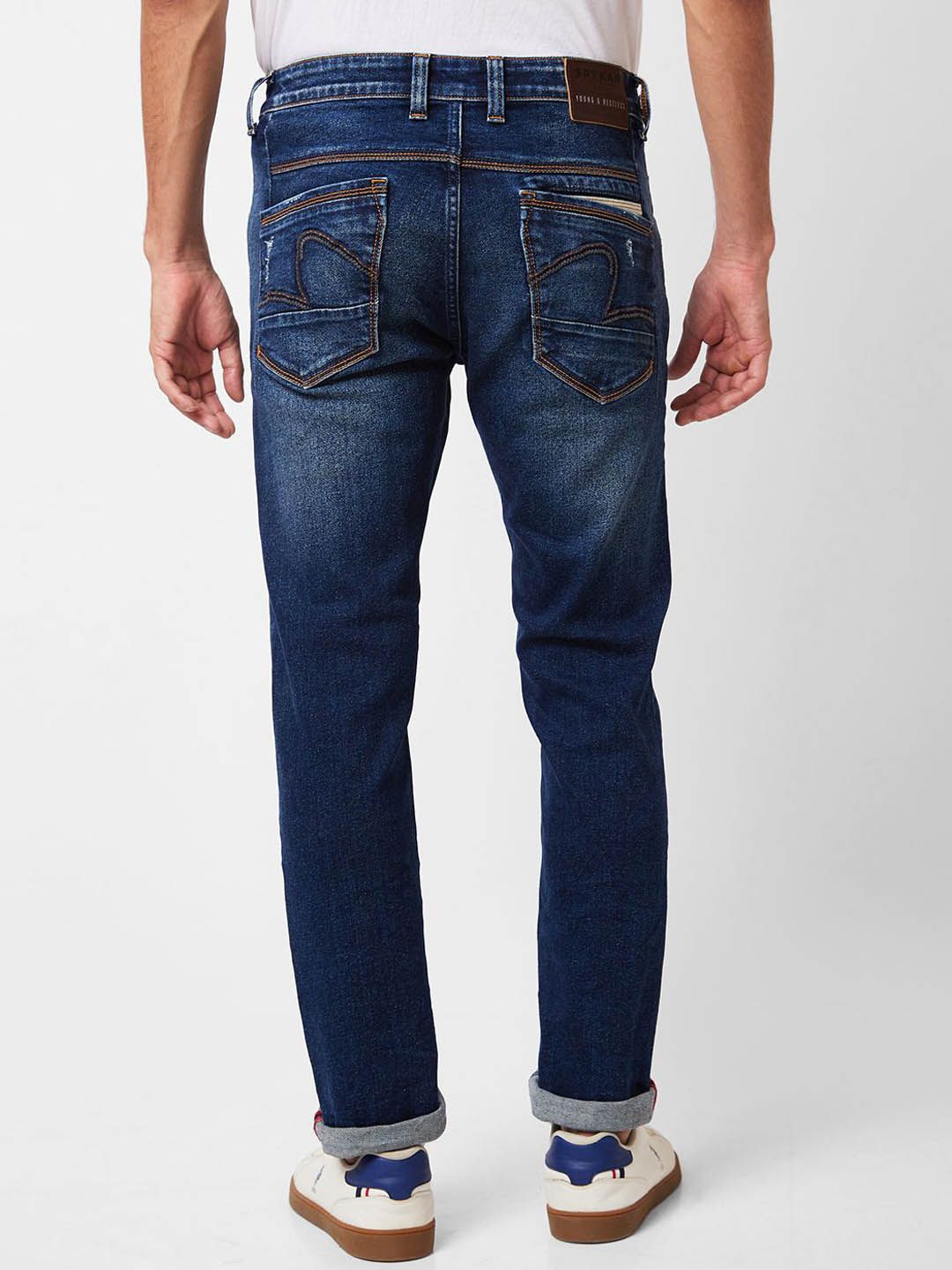 SPYKAR Men Mid-Rise Mildly Distressed Heavy Fade Ripped Jeans