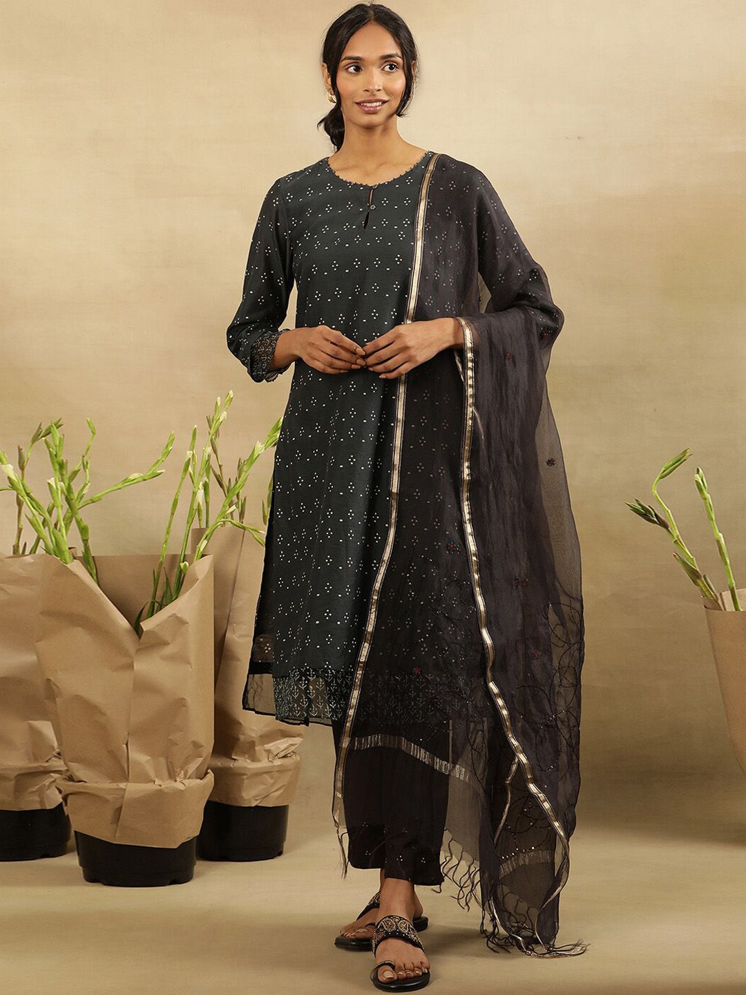 Folk Song  Abstract Printed  A-Line Kurta