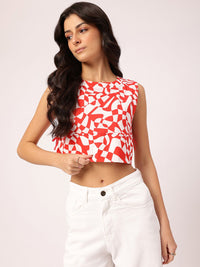 DressBerry Blush & Bold Printed Side Bows Crop Top