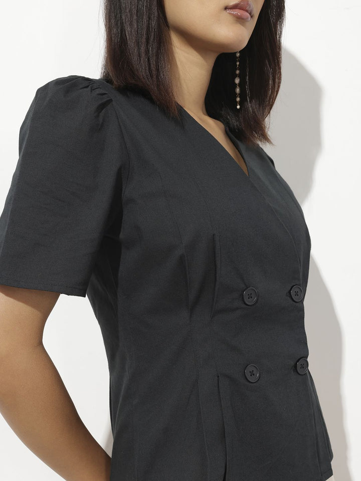 DressBerry 9 To 5 Edit Double Breasted Top