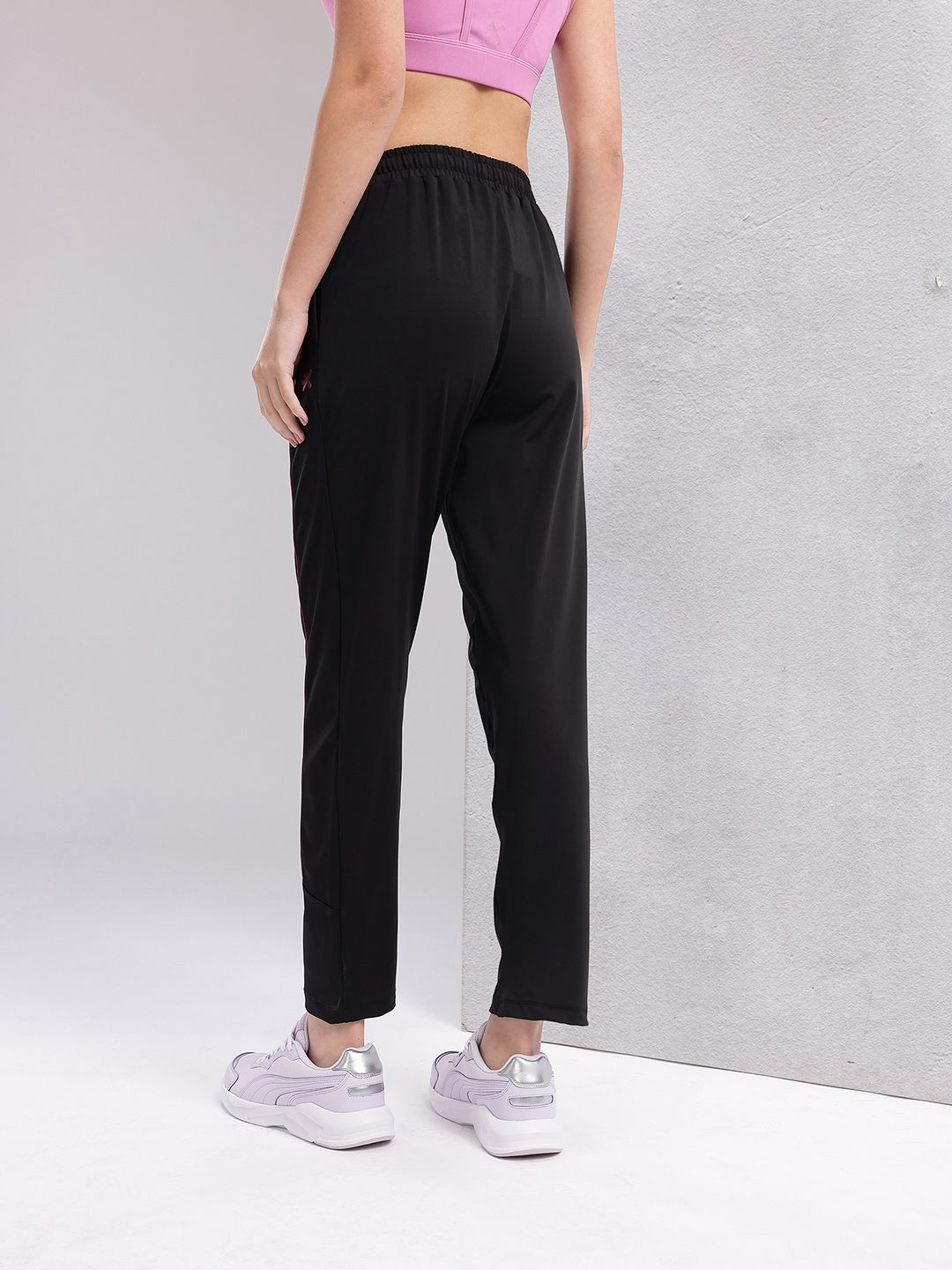 HRX by Hrithik Roshan Women Contrast Piping Rapid-Dry Training Track Pants