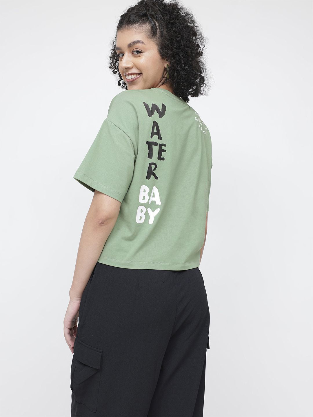DressBerry Poolside Paradise Printed Boxy T-shirt