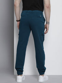 The Indian Garage Co Men Teal Slim Fit Cargos Trousers