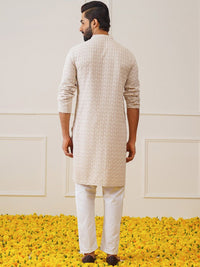 Jompers Embroidered Regular Thread Work Pure Cotton Kurta with Pyjamas