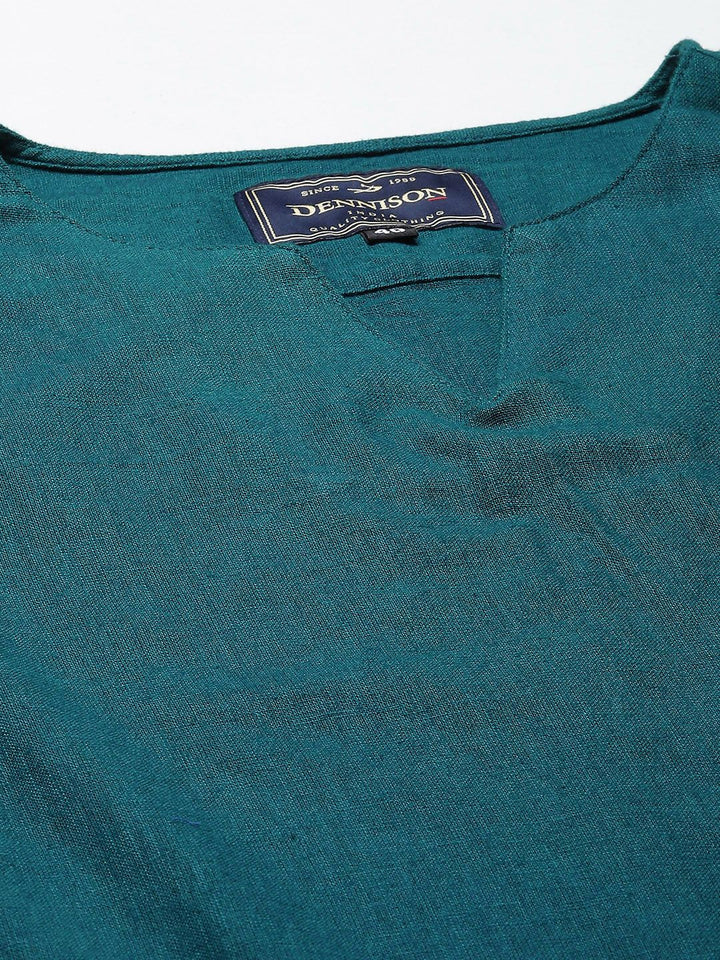 Dennison Men Comfort Green Comfort Slim sesuai kurta pendek