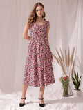 STREET 9 Floral Printed Crepe Fit & Flare Midi Dress