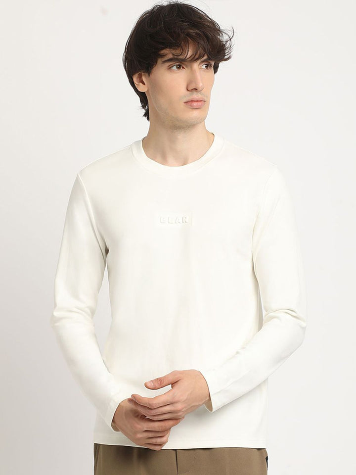 THE BEAR HOUSE Men Crew Neck Full sleeve Solid T-shirt