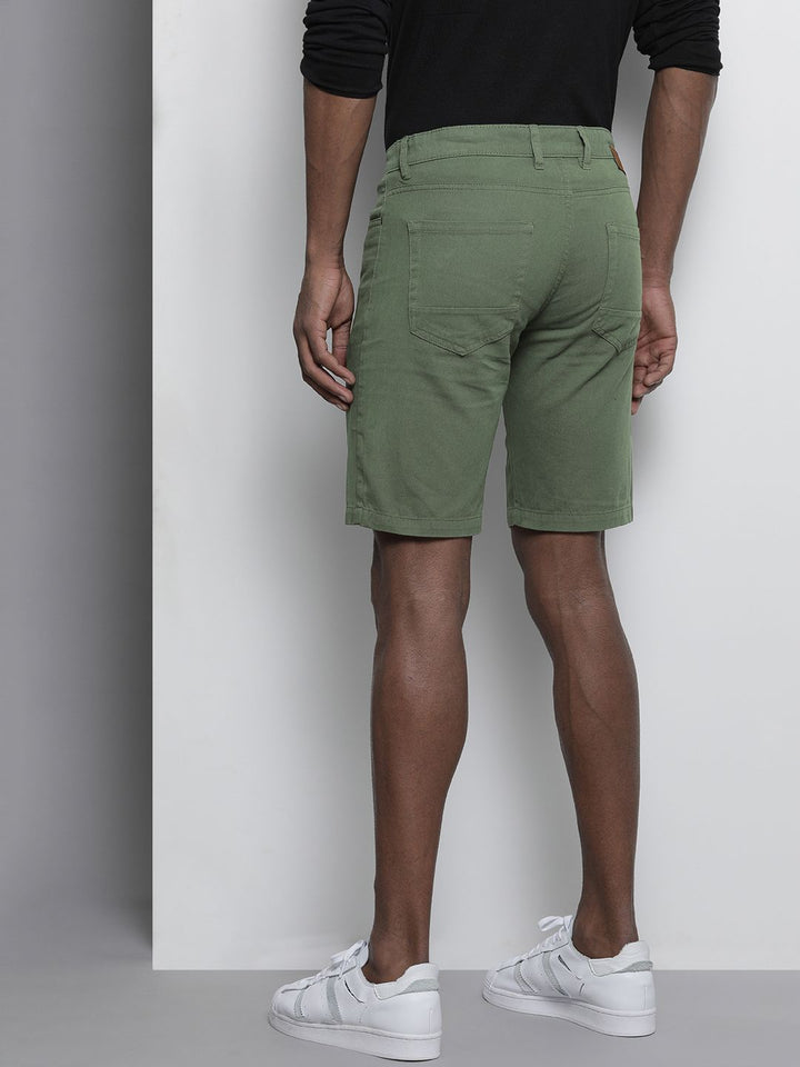 The Indian Garage Co Men Green Slim Fit Chino Shorts