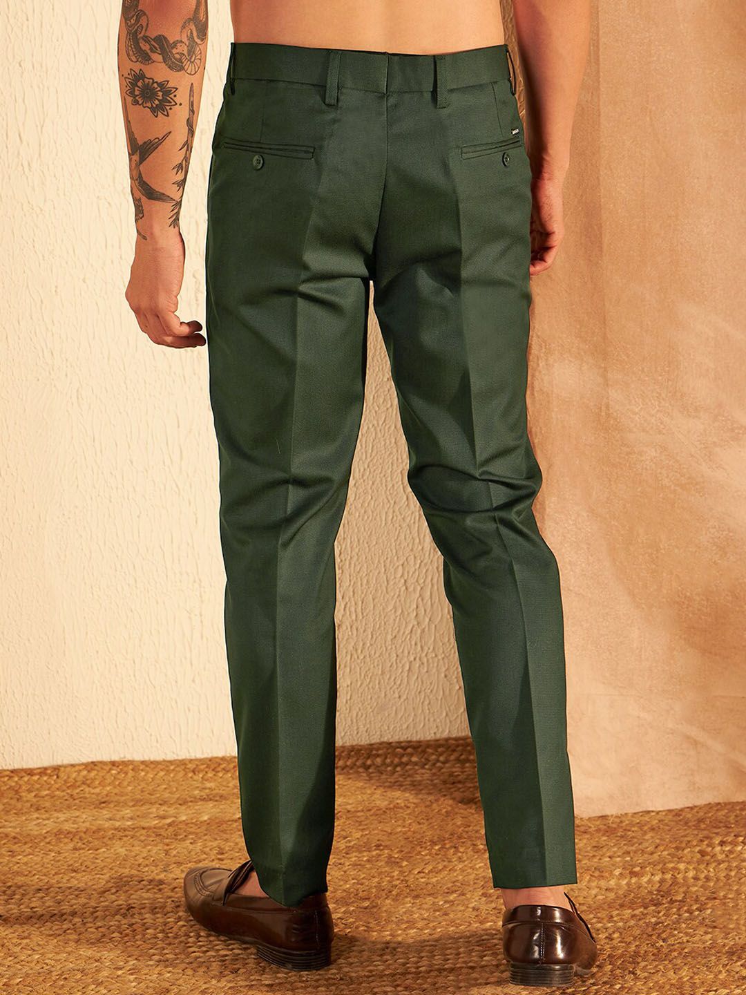 DENNISON Men Smart Tapered Fit Easy Wash Trousers
