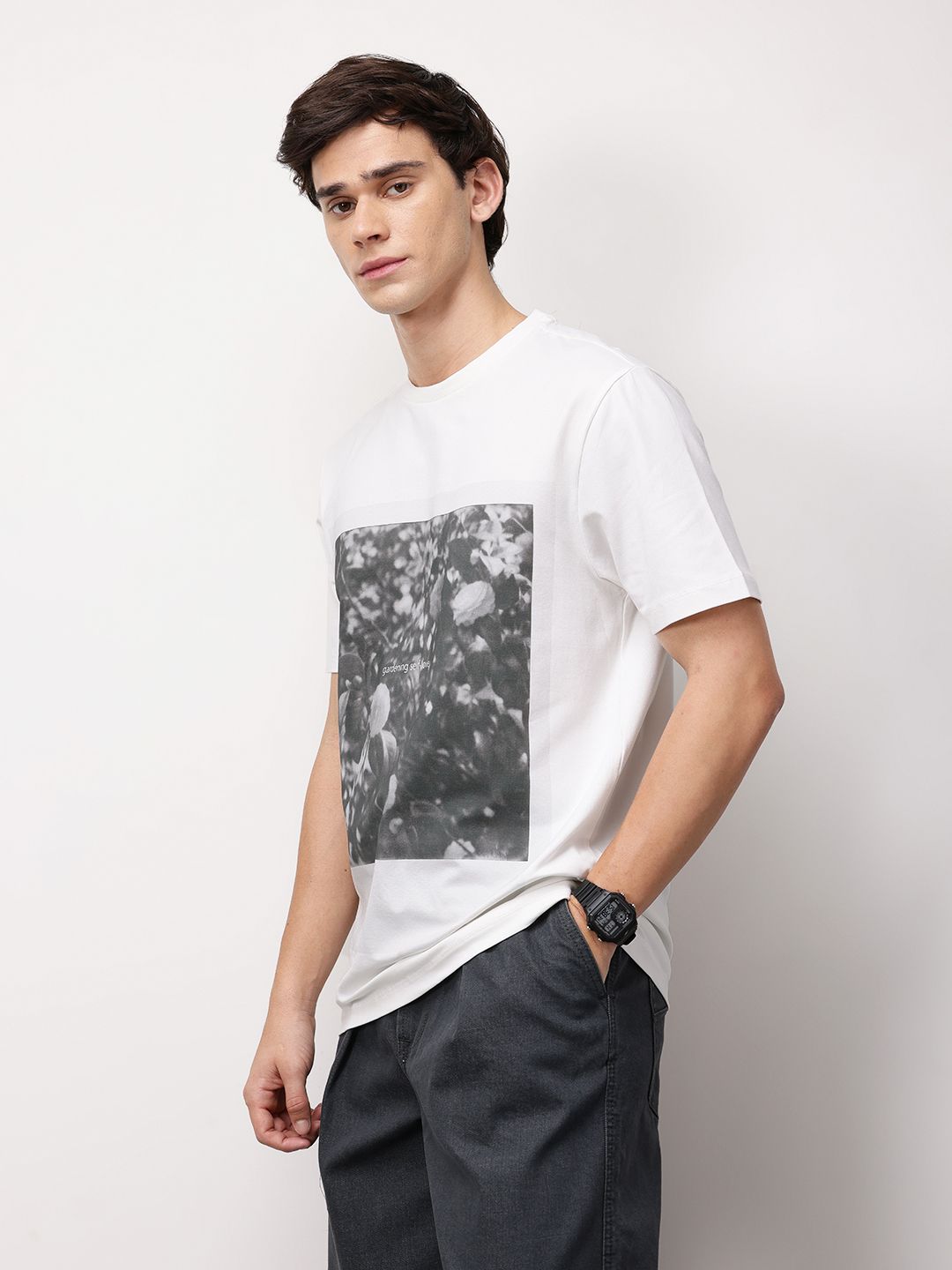 ether Men Grower Floral Printed Comfort Fit T-shirt