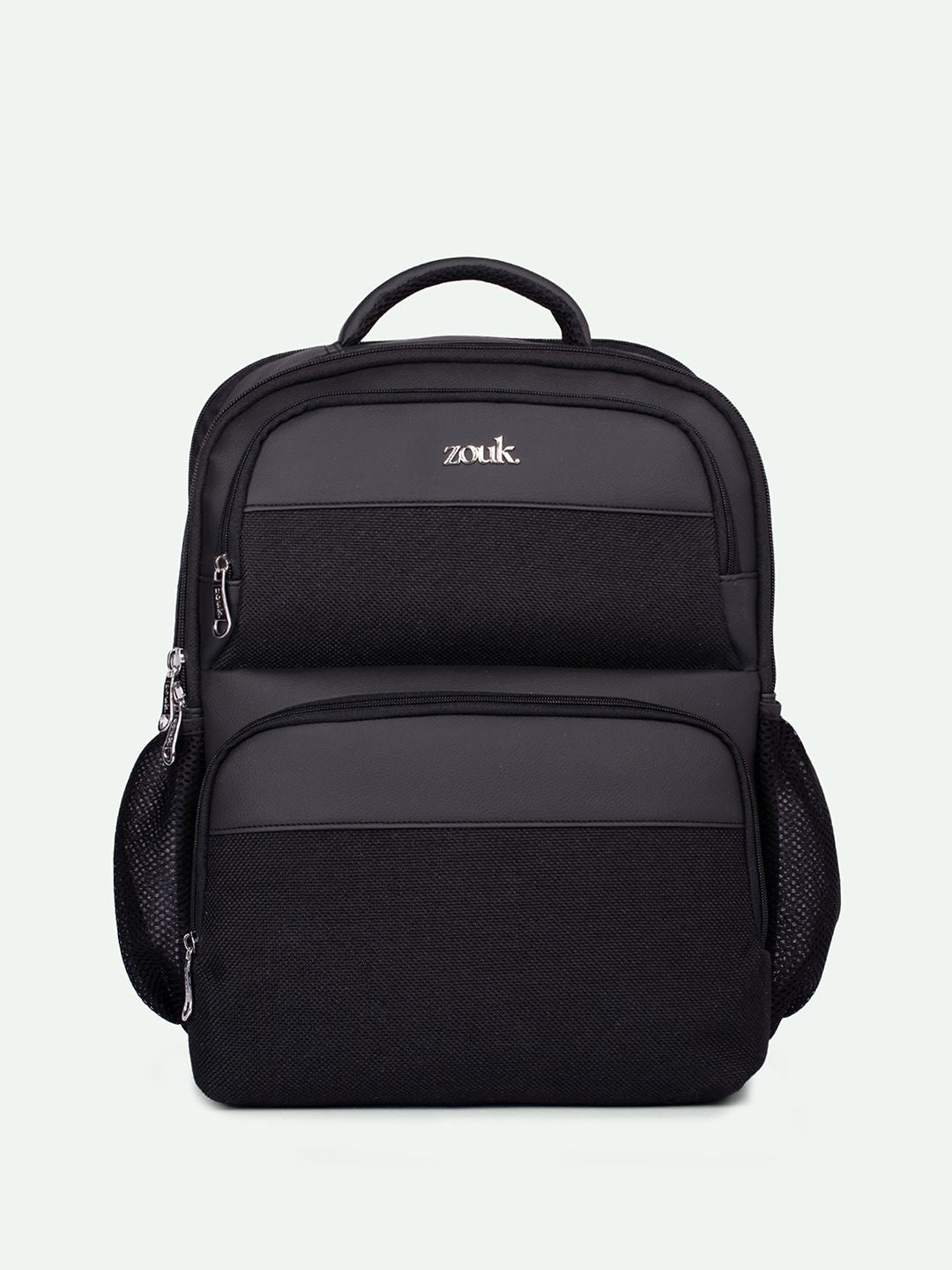 Zouk Jet Unisex Padded Vegan Leather Backpack-up hingga 16 inci