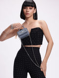 DressBerry Textured Miniature Satchel Bag With Embellished