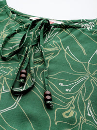 all about you Floral Print Tie-Up Neck A-Line Dress