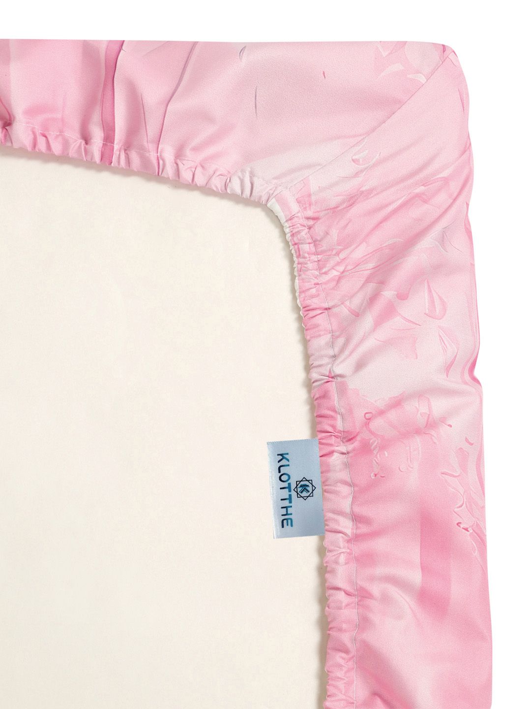 KLOTTHE Blue & Pink Floral 300 TC King Bedsheet with 2 Pillow Covers