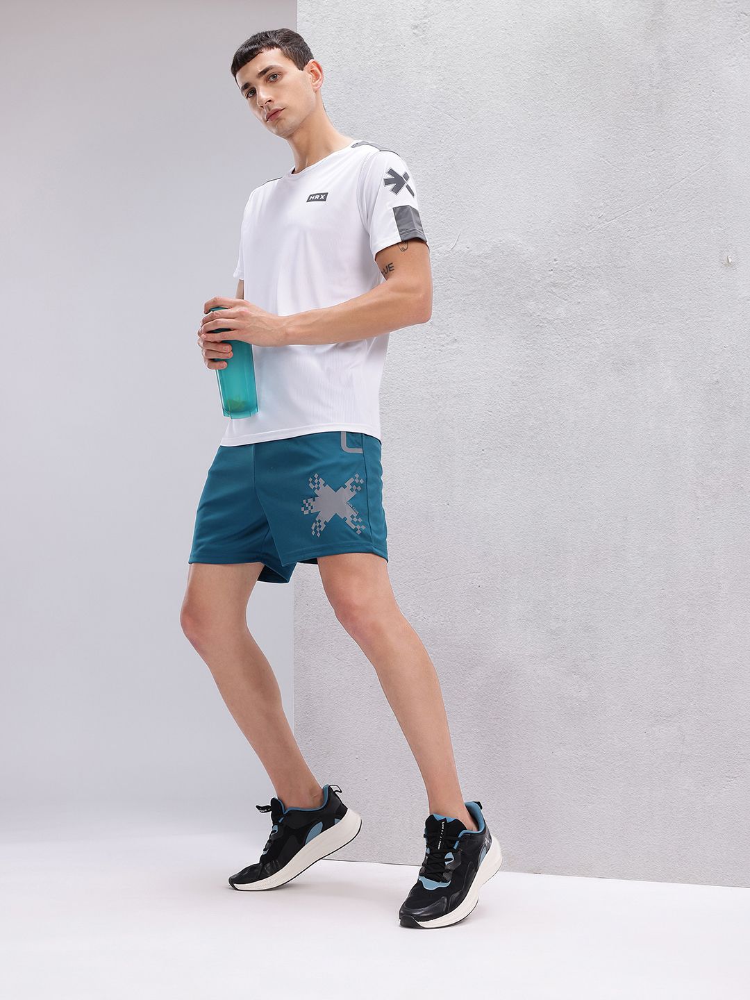 HRX by Hrithik Roshan Men Reflective Logo Printed Rapid-Dry Running Shorts