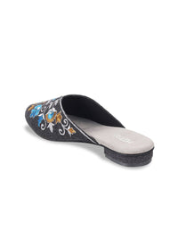 Metro Floral Embellished Embroidered Mules