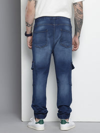 The Indian Garage Co Men Light Fade Stretchable Cargo Jeans
