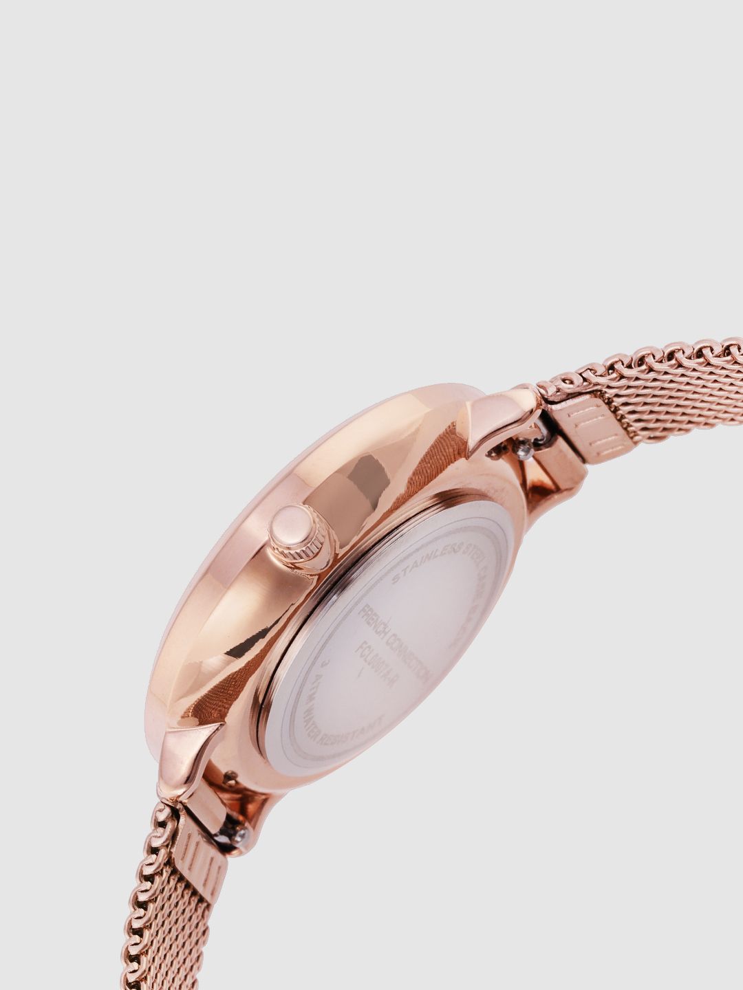 French Connection Women Silver-Toned Floral Textured Analogue Watch FCL0007A