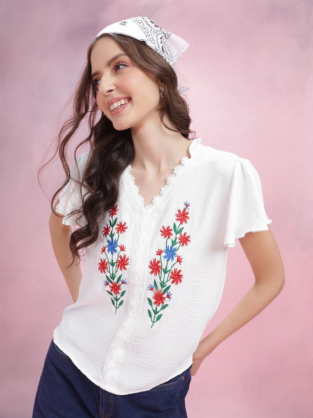 DressBerry Floral Embroidered Top