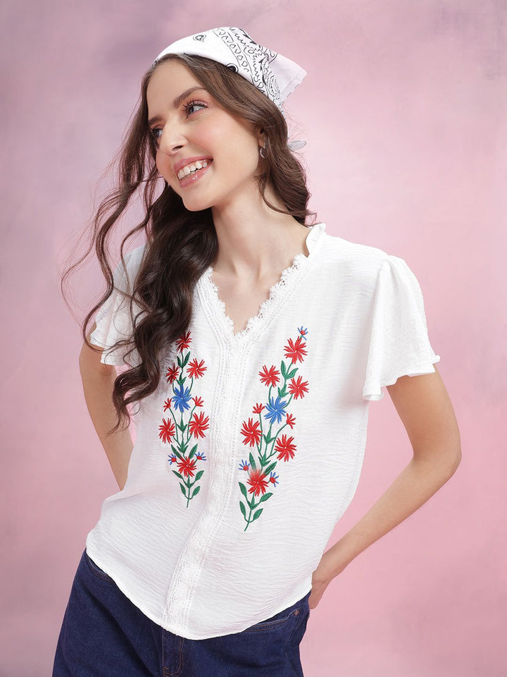 DressBerry Floral Embroidered Top