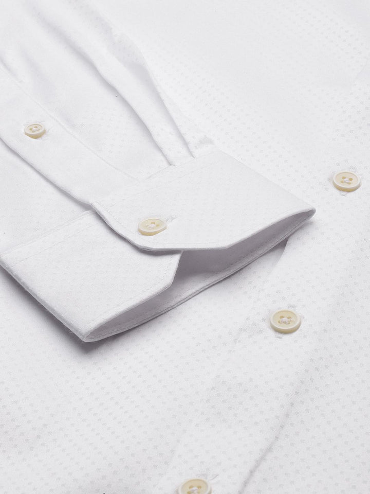 The Indian Garage Co. X Luxe Men Self Design Slim Fit Opaque Formal Shirt