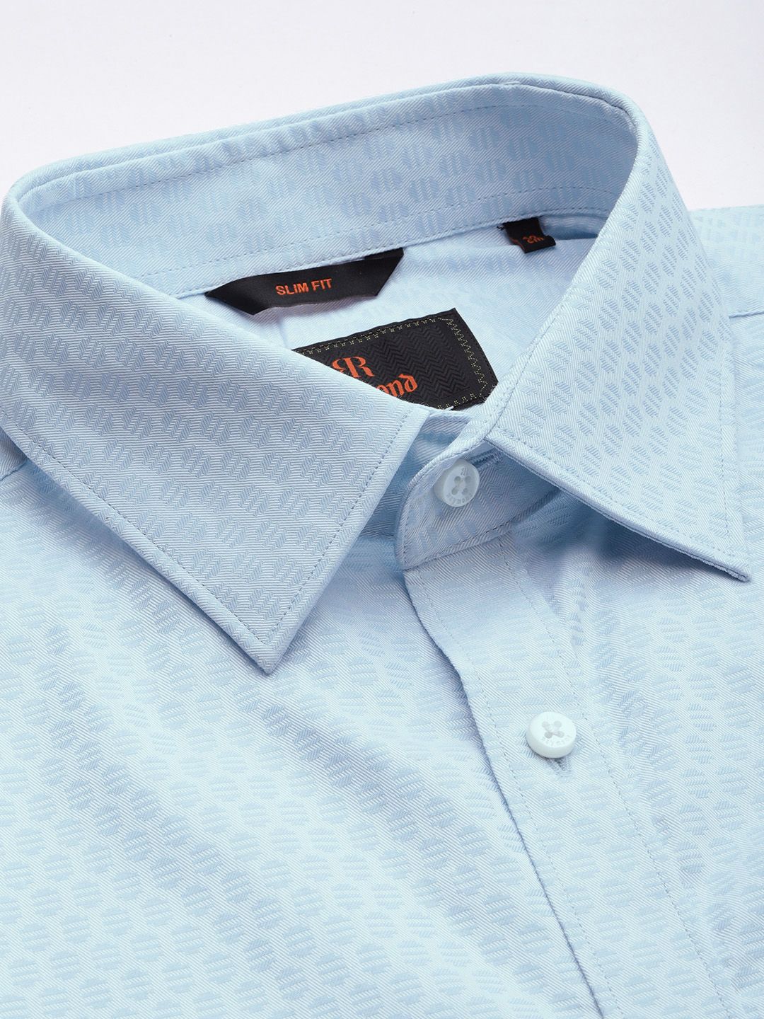Raymond Self Design Textured Slim Fit Pure Cotton Formal Shirt