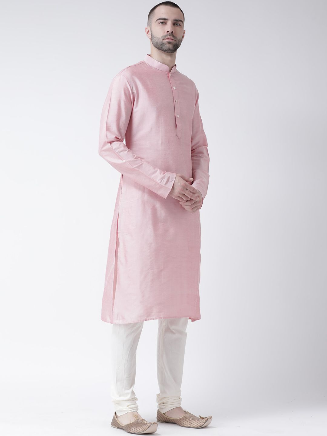 KeSah lelaki merah jambu pepejal lurus kurta