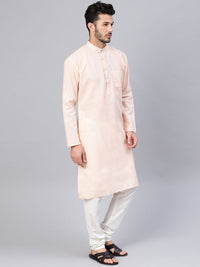 SOJANYA Kurta Lurus Pepejal Berwarna Peach Lelaki