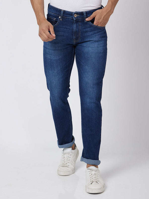 Spykar Men Rover Kaki sempit cahaya pudar seluar jeans yang boleh diperbaharui