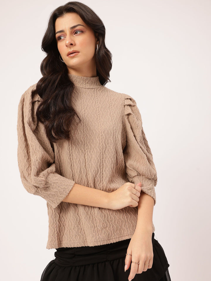 DressBerry Feminine Fusion Textured Knit Top