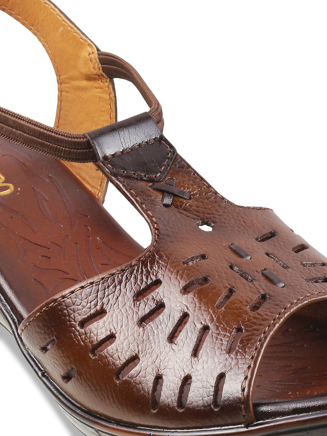 Metro Rust WOMEN Leather Wedge Sandals