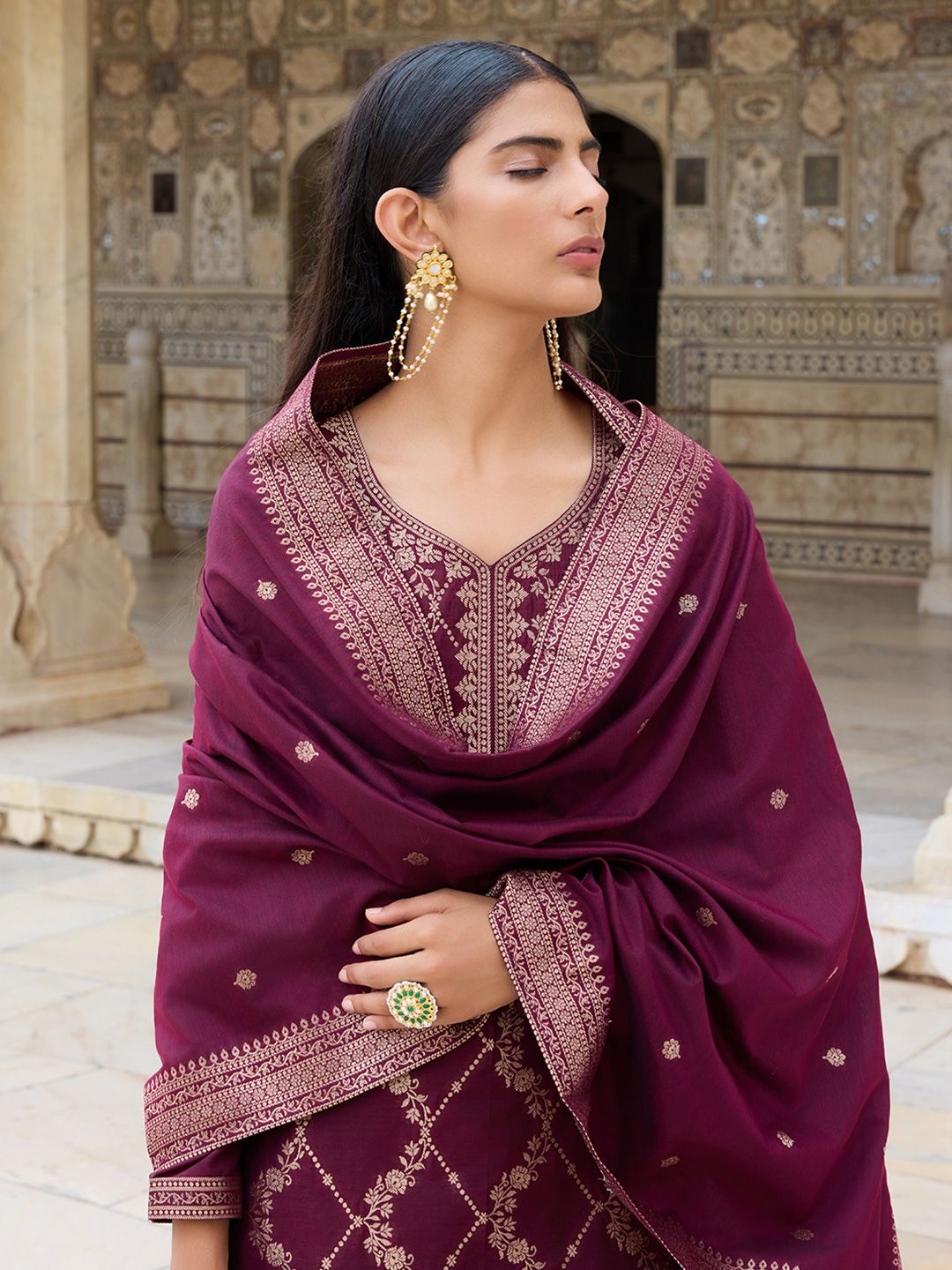 KALINI Women Regular Kurta with Trousers & With Dupatta