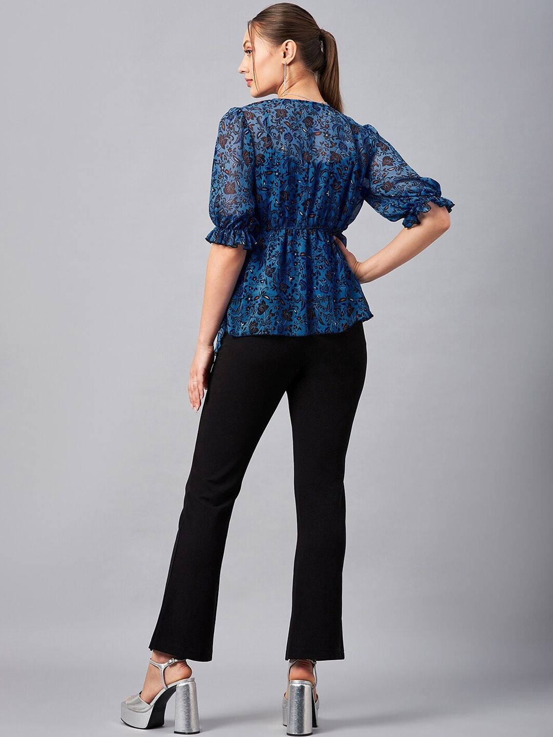 Antheaa Floral Printed V-Neck Tunic With Trousers Co-Ords
