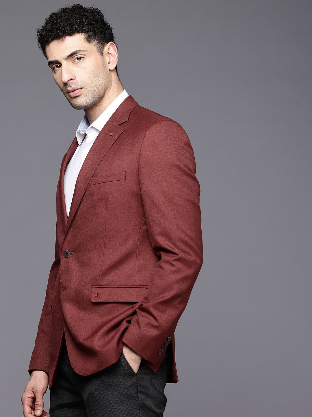 Raymond Contemporary Fit Single-Breasted Formal Blazer