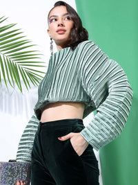 Tokyo Talkies Green Striped Top
