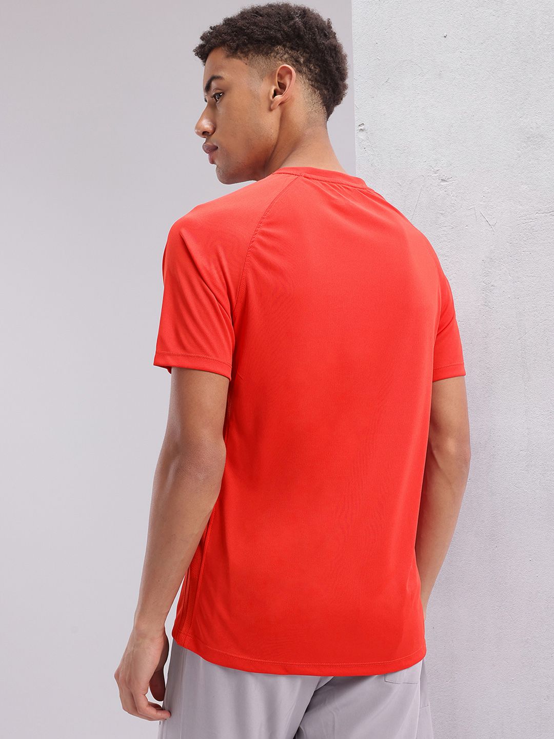 HRX by Hrithik Roshan Brand Logo Printed Raglan Sleeves Rapid-Dry Training T-shirt