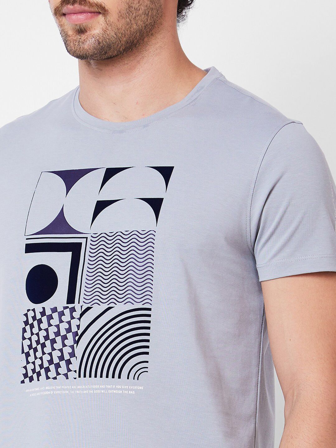 SPYKAR Graphic Printed Cotton Slim Fit T-shirt