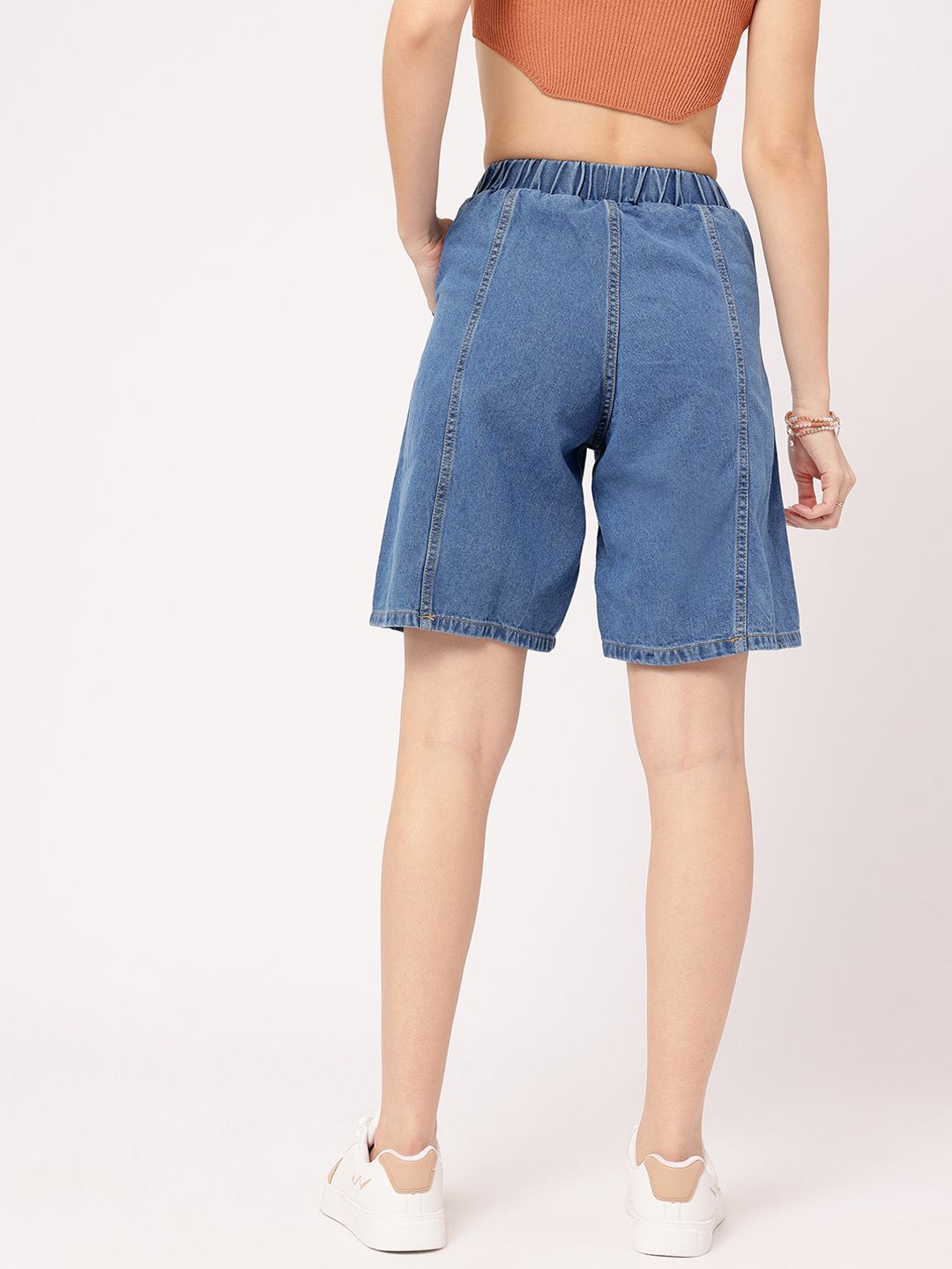 DressBerry Women Elevated Basics Denim Bermuda Shorts
