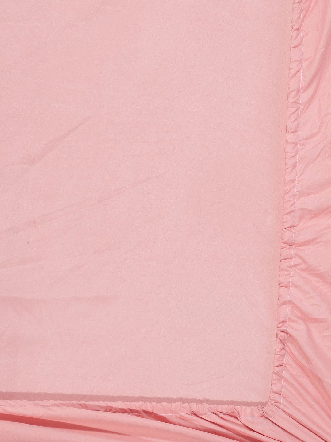 Myntra Elegant Homes Mesra Kulit Merah Jambu 300 TC Dilengkapi Cadar Tempat Tidur King Halus & 2 Sarung Bantal