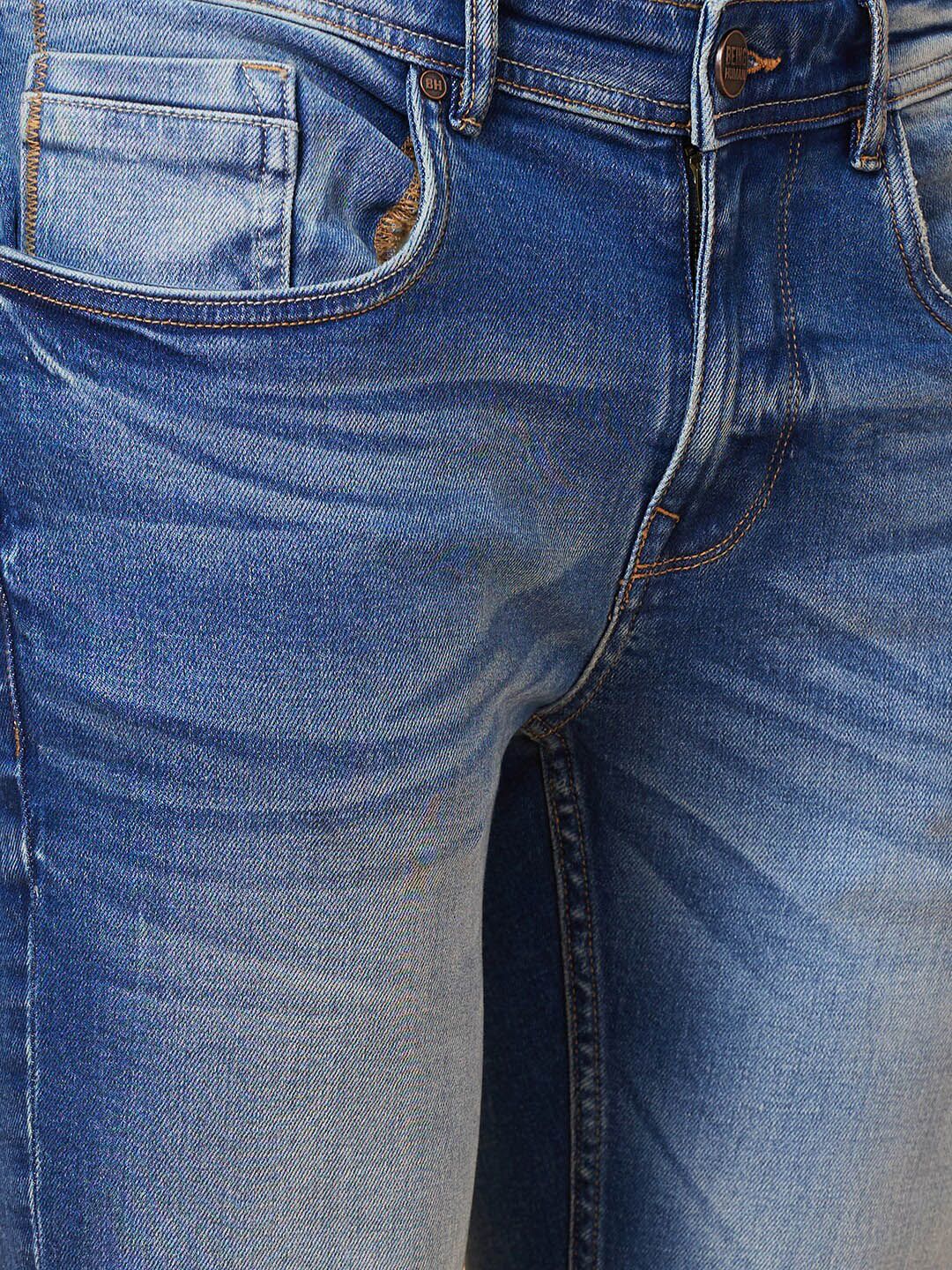Being Human Men Mid Rise Clean Look Heavy Fade Cropped Jeans