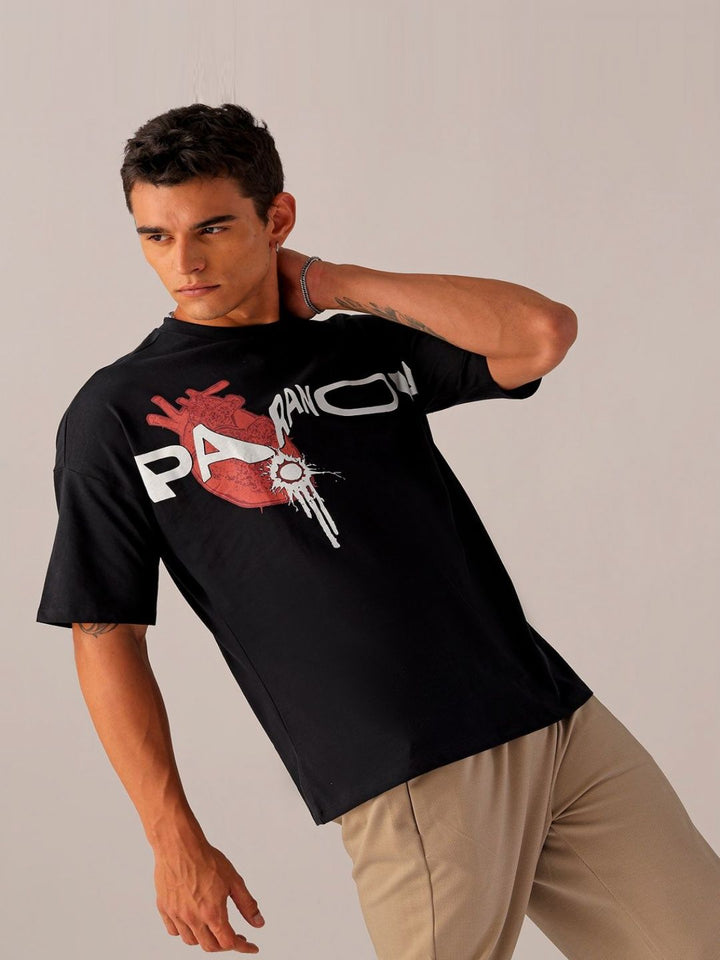 The Indian Garage Co Men Pure Cotton Typography Printed Oversized Round Neck T-shirt