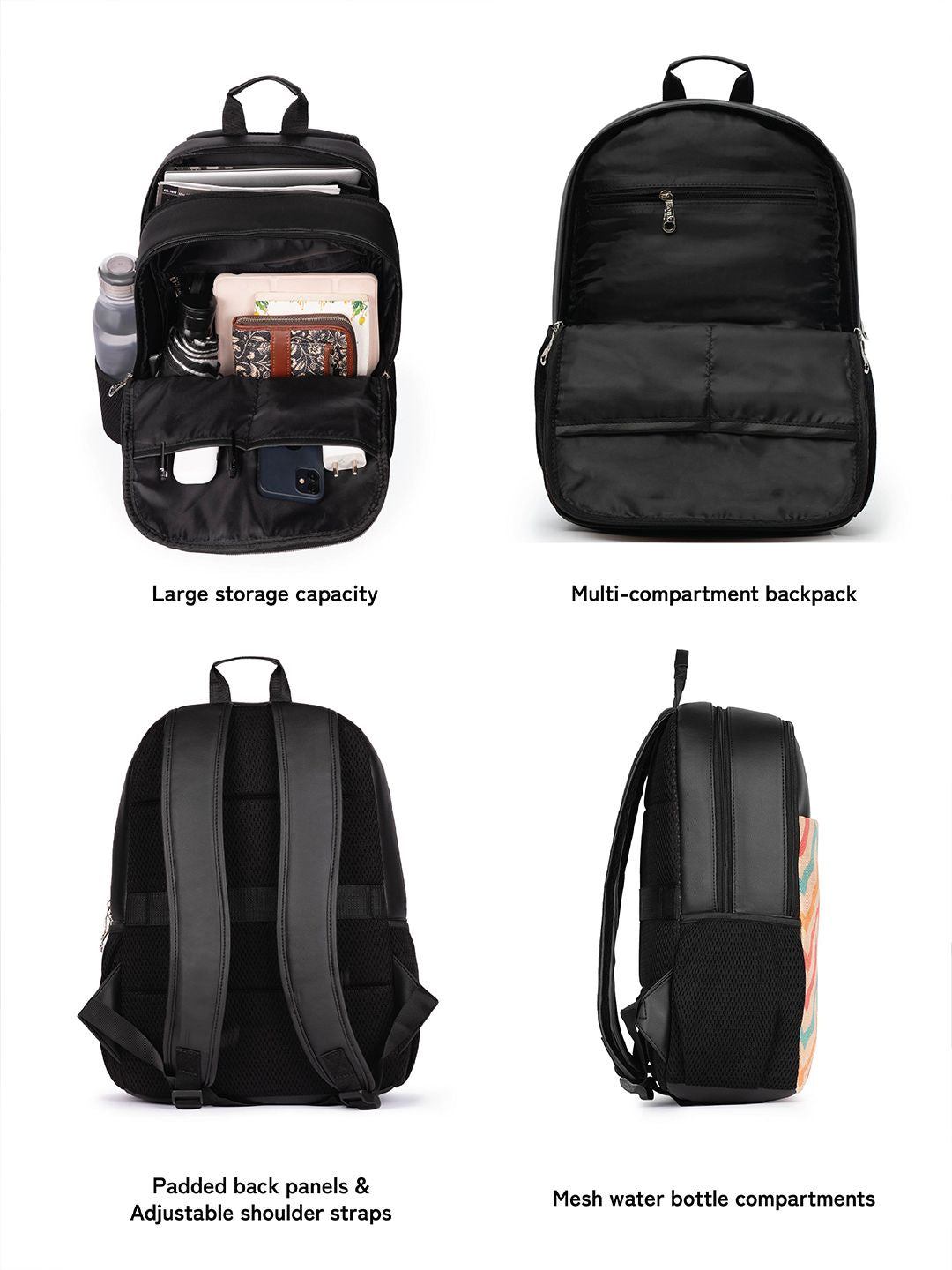 ZOUK Unisex Geometric Printed Water Resistance Backpack Up to 16 inch