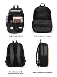 ZOUK Unisex Geometric Printed Water Resistance Backpack Up to 16 inch