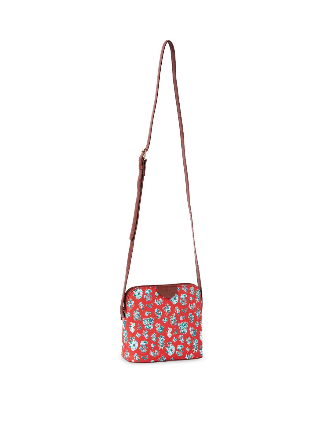 TEAL BY CHUMBAK Floral Printed Structured Sling Bag