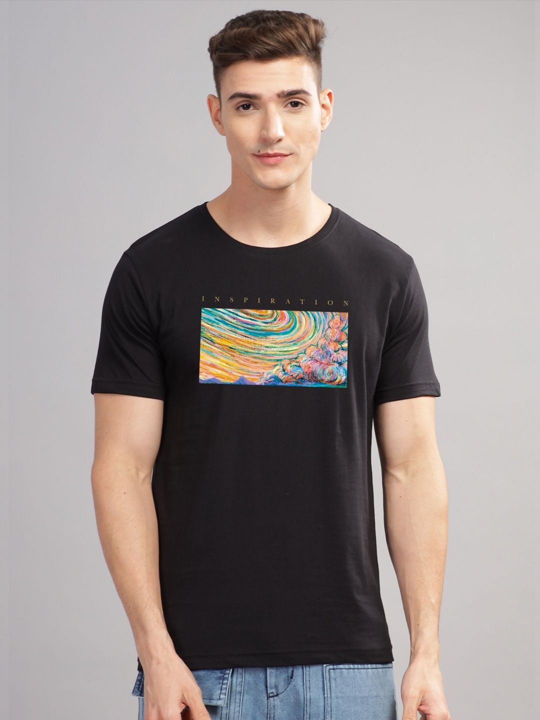 ADRO Men Printed Cotton T-shirt