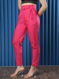 RAREISM Women Slim Fit Mid-Rise Trousers